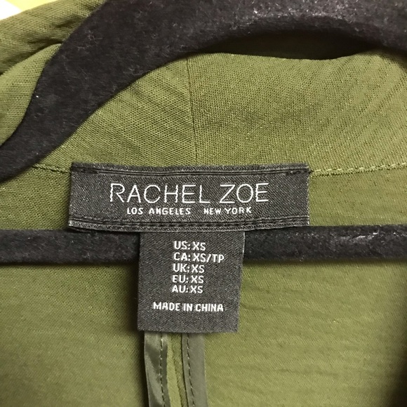 Rachael Zoe olive open light weight jacket sz XS - Picture 9 of 9